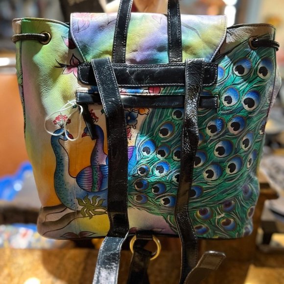 NWT Original Artistic Expressions by Sharif Peacock Leather 1827 Backpack main image 6